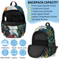 thumbnail image 5 of Herdesigns Tropical Birds Backpack with Lunch Box Jungle Leaves Floral Lightweight Large Travel Work Laptop Backpacks Set Casual Daypacks, 5 of 8