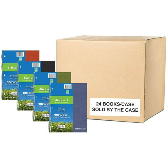 Roaring Spring Environotes College Ruled 1 Subject Recycled Spiral Notebook, 1 Case (24 Total), 11" x 8.5" 70 Sheets, Assorted Earthtone Covers
