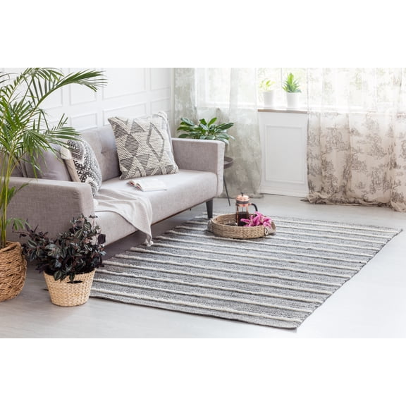 Nourison Feather Soft Contemporary Ivory Blue Area Rug