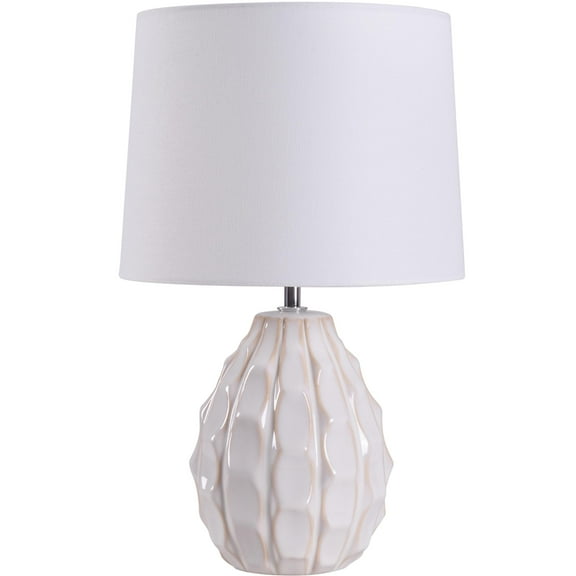 Mainstays Cream Sculptured Base Ceramic Table Lamp, 16.75"H