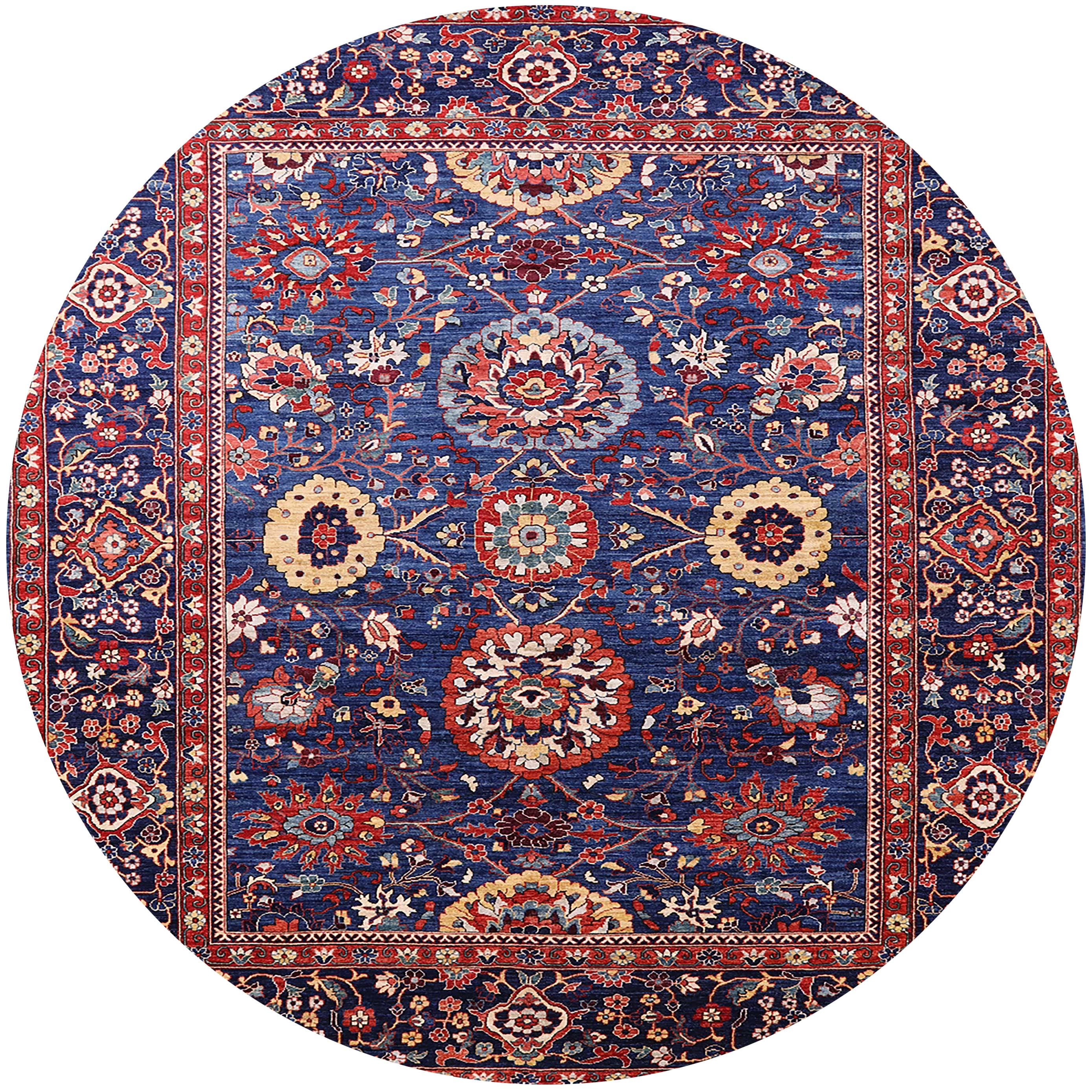 Ahgly Company Indoor Round MidCentury Modern Plum Purple Oriental Area