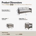 thumbnail image 3 of ODELIO 4‑Piece All‑Weather Wicker Patio Furniture Set, Outdoor Conversation Set with LED Lighted Coffee Table, Light gray Cushions for Backyard Porch Garden, 3 of 9