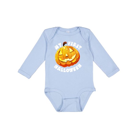 Inktastic My 1st Halloween Cute Pumpkin Boys or Girls Long Sleeve Baby Bodysuit
