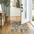 thumbnail image 2 of ODIKA 2'x3' Washable Doormat Beige Solid Structured Interlocking Block Motif Contemporary for Entryway, Kitchen, Laundry Room, Non-Slip, Low Pile, 2 of 7