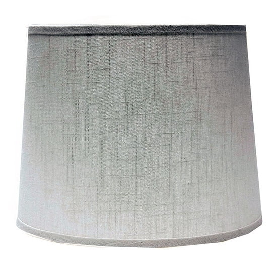 Somette White Linen 14 Inch Drum Lamp, 12 Inch Black Drum Lamp Shade