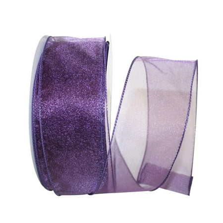 UPC: 0840108865374 | JAM Paper Sheer Wired Ribbon  2 1/2 Inches x 50 Yards  Plum  1/Pack
