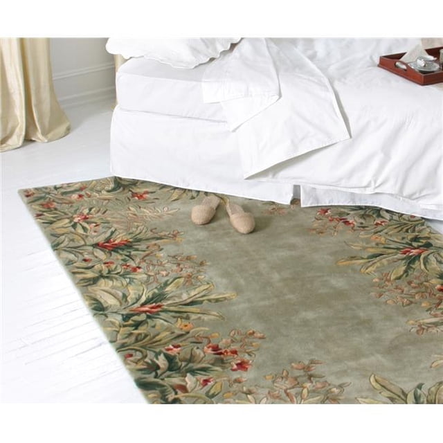 HomeRoots 352766 2 ft. 6 in. x 8 ft. Runner Wool Sage Area Rug