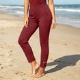 thumbnail image 4 of Ghalytn Women's Capri Leggings with Lace Hem, High Waist Stretchy Cropped Pants with Floral Hollow-Out Design, 4 of 5
