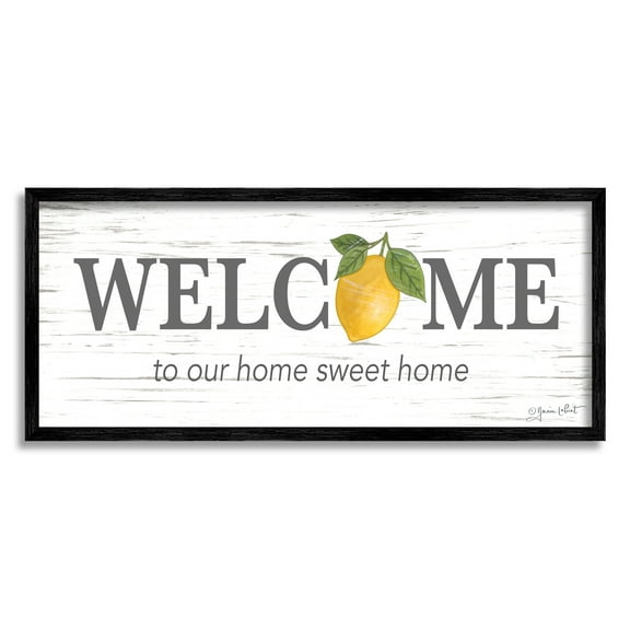 Stupell Welcome Sweet Home Country Lemon Food & Beverage Painting Black Framed Art Print Wall Art