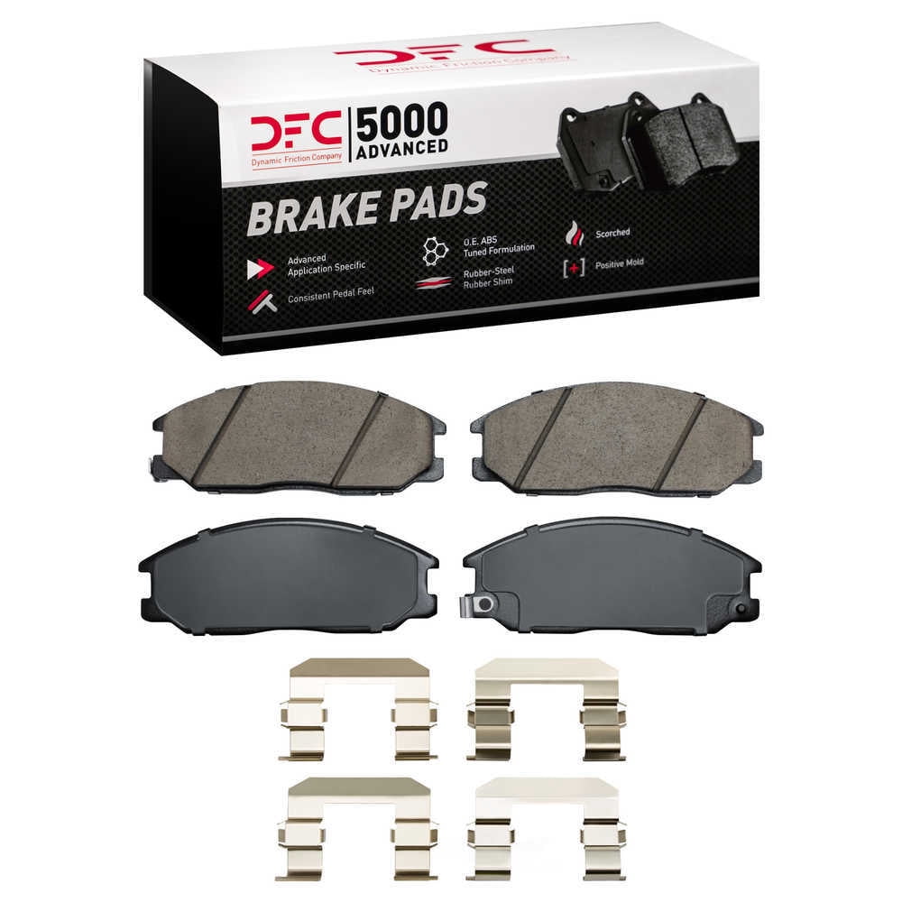 Dynamic Friction Company 1551-0864-01 DFC 5000 Advanced Brake Pads - Ceramic and Hardware Kit - OE