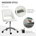 thumbnail image 4 of Cream White Velvet Swivel Office Chair | Mid-Back Computer Desk Chair with Adjustable Height & Breathable Design for Home Office & Living Room - 19.3" x 23.6", 4 of 7