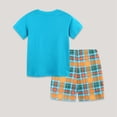thumbnail image 3 of WIBACKER 100% Cotton 2-Piece Summer Pajamas for Kids Boys Sleepwear Top and Plaid Shorts Toddler Boy Dinosaur Pjs Set 2-7T, 3 of 6
