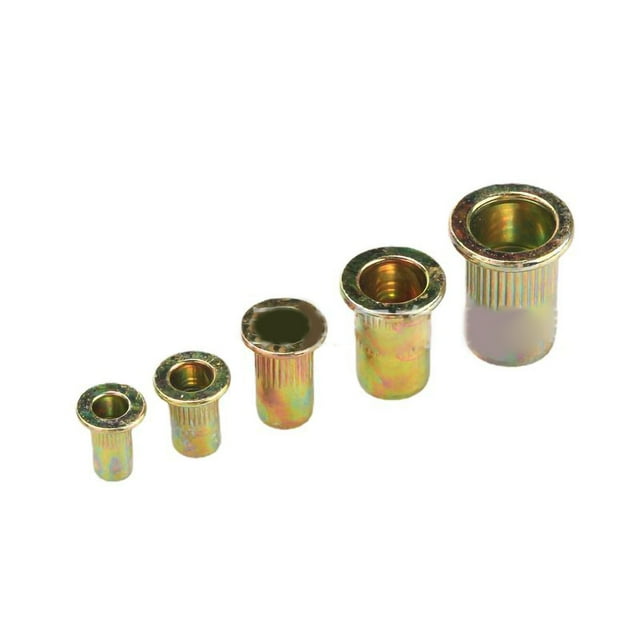 Rivet Nut Tool Kit 165PCS Rivet Nuts Assortment Color Zinc Plating Flat Head Threaded Insert Nuts M3 M4 M5 M6 M8