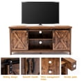 thumbnail image 3 of Yaoping 58" Farmhouse Sliding Barn Door TV Stand for TVs Up to 65" Television Cabinet(Rustic Brown), 3 of 9