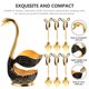 thumbnail image 2 of juego de cucharas de café de metal con forma de cisne, soporte para cucharas de postre, estante de almacenamiento para cucharas de cisne, 2 of 6