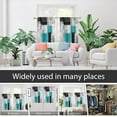 thumbnail image 4 of Teal Black and Grey Window Curtains for Kitchen Turquoise Gray Aqua White Silver Geometric Small Short Home Living Room Bedroom Bathroom Drapes Treatment Fabric 1 Pair, 27.5" W x 45" L, Modern, 4 of 6