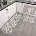 thumbnail image 2 of White Pioneer Flower and Paisley Pattern Kitchen Rugs Sets Of 2,Anti Fatigue Kitchen Mat Rugs Non Slip Washable,Decorative Kitchen Floor Mats for Kitchen,Sink,Laundry,17"x30"+17"x47", 2 of 7