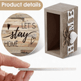 thumbnail image 4 of Coasters Set of 6 Wood 4 inch Farmhouse Cup Coasters with Holder Tabletop Protection Housewarming, 4 of 5
