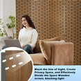 thumbnail image 3 of 4 Panel Room Dividers Foldable Privacy Screen Decorative Indoor Screen 6TF Wooden Office Dividers Partition Wall for Home, Office, Bedroom, Brick, 3 of 7