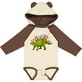 thumbnail image 3 of Inktastic Easter Bunny Stegosaurus with Eggs and Pink Ears Boys or Girls Long Sleeve Baby Bodysuit, 3 of 5