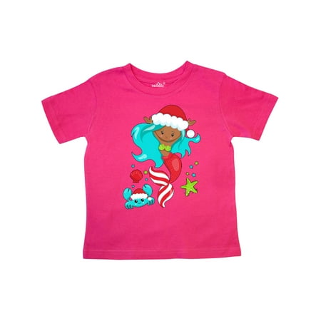 

Inktastic Christmas Holiday Mermaid with Cute Crab Gift Toddler Boy or Toddler Girl T-Shirt