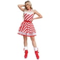 thumbnail image 4 of Sxiwei Womens Christmas Candy Cane Dress Sleeveless Xmas Costume Ballet Dance A-line Tutu Dress Red L, 4 of 7
