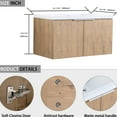 thumbnail image 3 of Wall Mounted 36 Inch Bathroom Sink Unit, 2 Soft Close Doors, Imitative Oak, Ample Locker Space Contemporary Vanity, Mount, Basket, 3 of 6