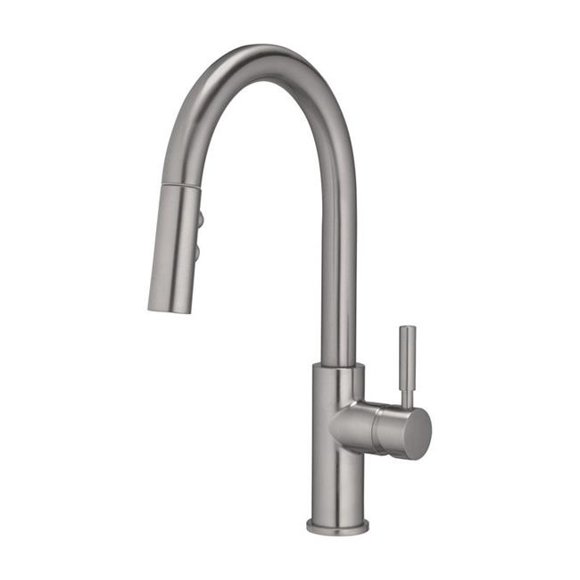 Oakbrook 4876439 Vela Pull-Down One Handle Brushed Nickel Pulldown Kitchen Faucet