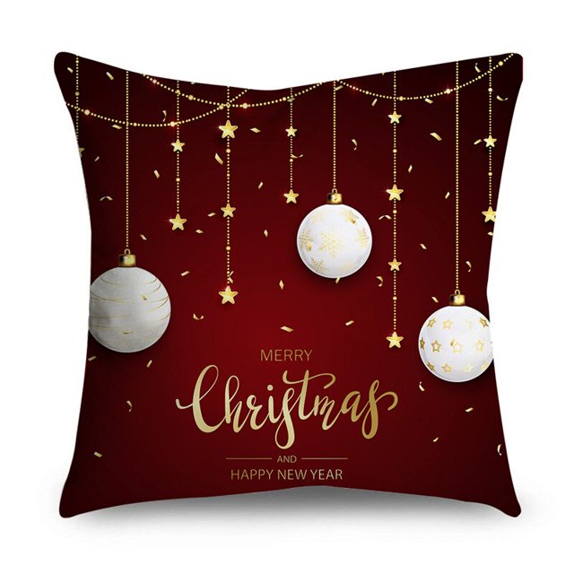 Fundas de almohada de Navidad para sofá, decoración del hogar, corona de Adviento, adorno de bolas, regalos de Navidad, 40/45/50cm