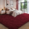 thumbnail image 5 of KIXINWA 5x7 Washable Large Area Rug for Living Room, Fluffy Shag Rug for Bedroom, Ultra Soft Plush Non Slip Carpet for Indoor Floor Bedside Nursery Kids Girls Dorm, Home Decor Aesthetic, Burgundy, 5 of 6
