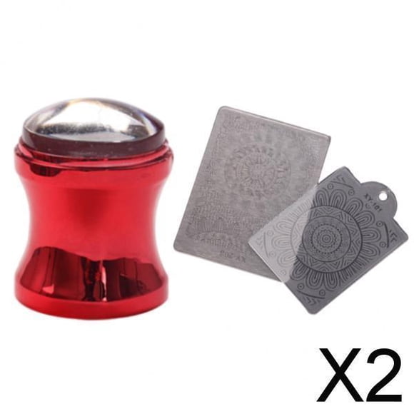 Juego de Estampadores de Silicona, 2 Plantillas para Niñas Y Mujeres, Herramienta de Estampado Transparente, Rojo 2 piezas