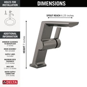 Delta 699-Dst Pivotal 1.2 GPM Single Hole Mid Height Bathroom Faucet - Lumicoat Chrome