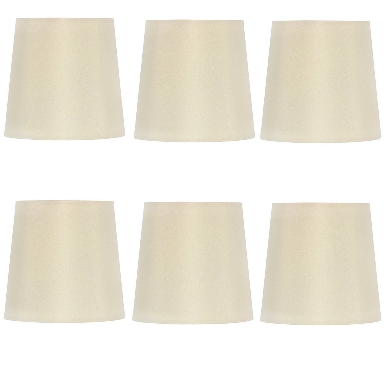 Eggshell Silk 4 Inch Traditional Drum Chandelier Lampshades (Set of 6)