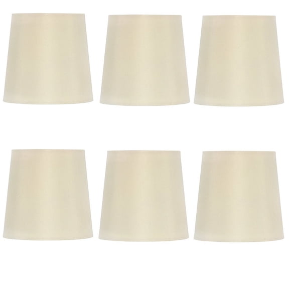 Eggshell Silk 4 Inch Retro Drum Clip On Chandelier Lampshades (Set of 6)