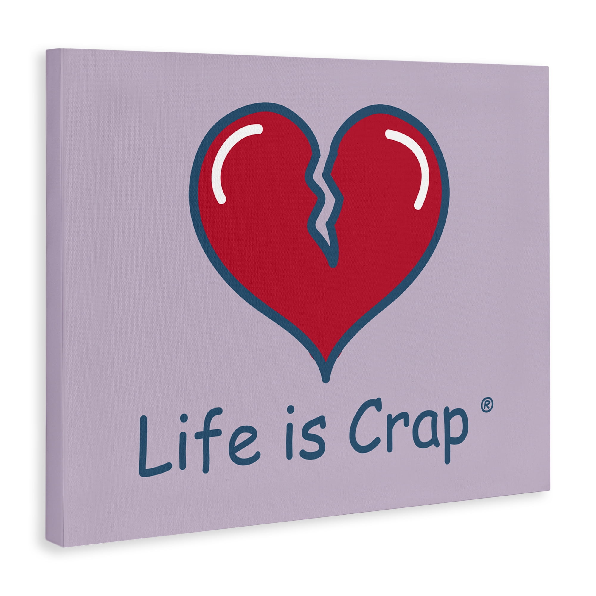 Stupell Industries Life Is Crap Heartbreak Novelty & Humor Painting Wrapped Canvas Art Print Wall Art, 48 x 36