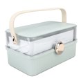 thumbnail image 1 of Large Capacity Makeup Storage Box With Handle Lid, Plastic Cosmetic Organizer Organzier For Vanity, 1 of 8