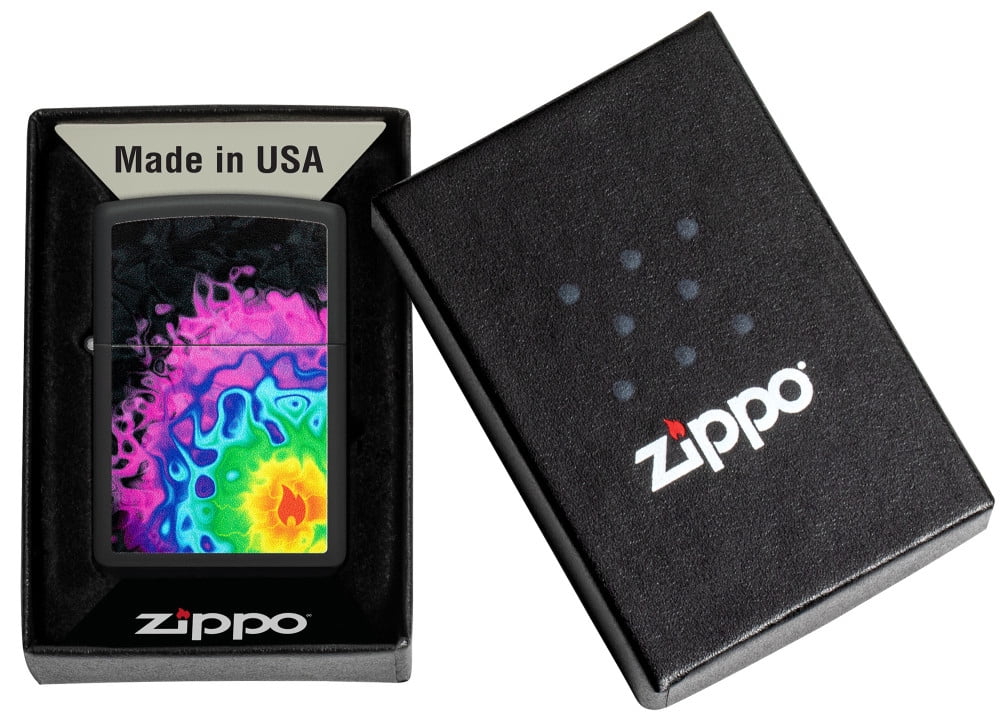 Zippo Pattern Design Black Matte Pocket Lighter