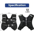 thumbnail image 5 of Weighted Vest with Two Adjustment Straps for Men Women, 8lbs/12lbs/16lbs/20lbs Weight Vest with Reflective Stripes for Workout, Strength Training, Running, Fitness, Muscle Building, Weight Loss, 5 of 8