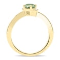 thumbnail image 2 of SZUL Women's Round Shaped Green Amethyst and Diamond Wave Ring in 10K Yellow Gold, 2 of 5