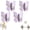 4 Purple, variant on Rotating Butterfly Adhesive Wall Hooks  No Drill 3-Prong Swivel Hangers with 270° Adjustable Wings Strong Stick On Organizer for Inner & Outer Corners Bathroom & Entryway