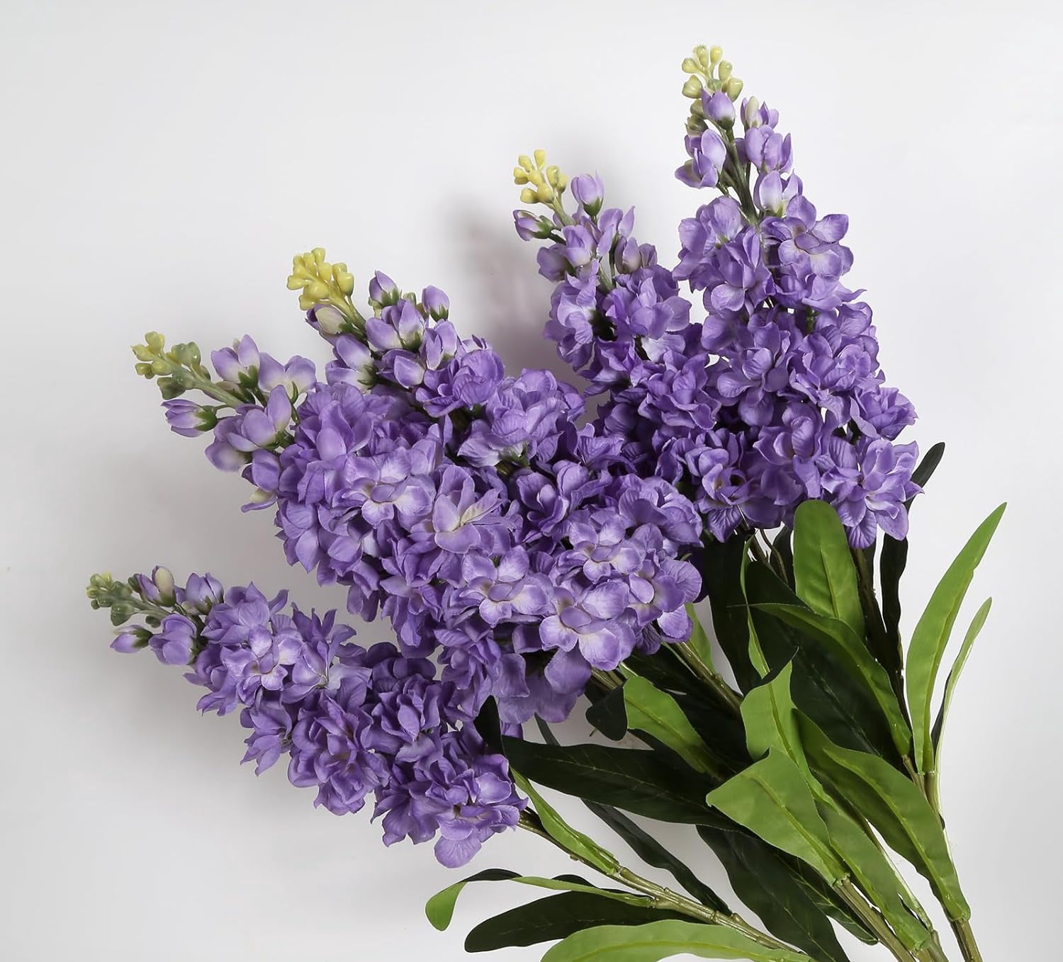 Long Stem Delphinium Artificial Flowers, Snapdragon Fake Flowers Purple Silk Flowers 3.5" Antirrhinum Majus Arrangement Decorations for Tall Vase Home Garden Wedding Decor (Dark Purple)