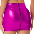thumbnail image 2 of Minifalda de charol metálico brillante para mujer, vestido para fiesta de baile, ropa para discoteca Rave, falda trasera con cremallera, traje de baile en barra, vestido Sexy, 2 of 5
