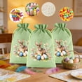 thumbnail image 3 of 3Pcs Easter Bags Drawstring Gift Bag Easter Bunny Rabbit Linen Bag Reusable Gift Pouch Hunt Party Favor Chocolate Sweet Bags for Treats Goodie, 3 of 6