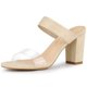 thumbnail image 1 of Sandalias Correa Transparente Doble Tacones De Bloque Para Mujer Allegra K Beige 39, 1 of 7