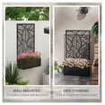 thumbnail image 4 of YYDSBNHH Metal Outdoor Privacy Screen with Raised Garden Bed, Privacy Panel and Planter Box, Wall-Mounted or Freestanding, Black, 4 of 9
