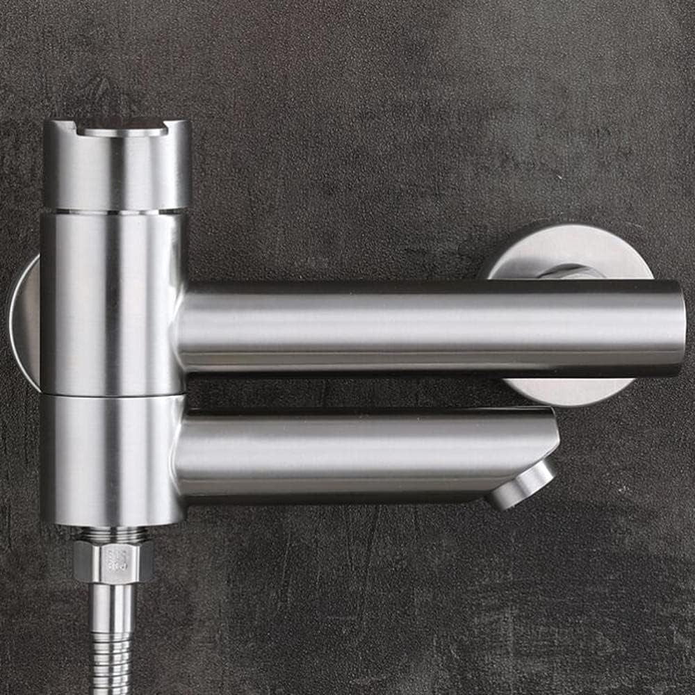 bathtub faucet Wall Mounted Stainless Steel Shower Faucet Cold and Hot Water Bathroom Bath Faucet Brushed-B