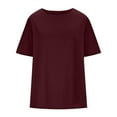 thumbnail image 5 of ZyeKqe T-Shirts for Women Casual Summer Half Sleeve Basic Tees Solid Color Loos Fitted Tops S-XXL, 5 of 5