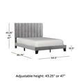 thumbnail image 4 of Hillsdale Furniture Crestone Gray Velvet Tufted Upholstered Platform Queen Bed, 4 of 13
