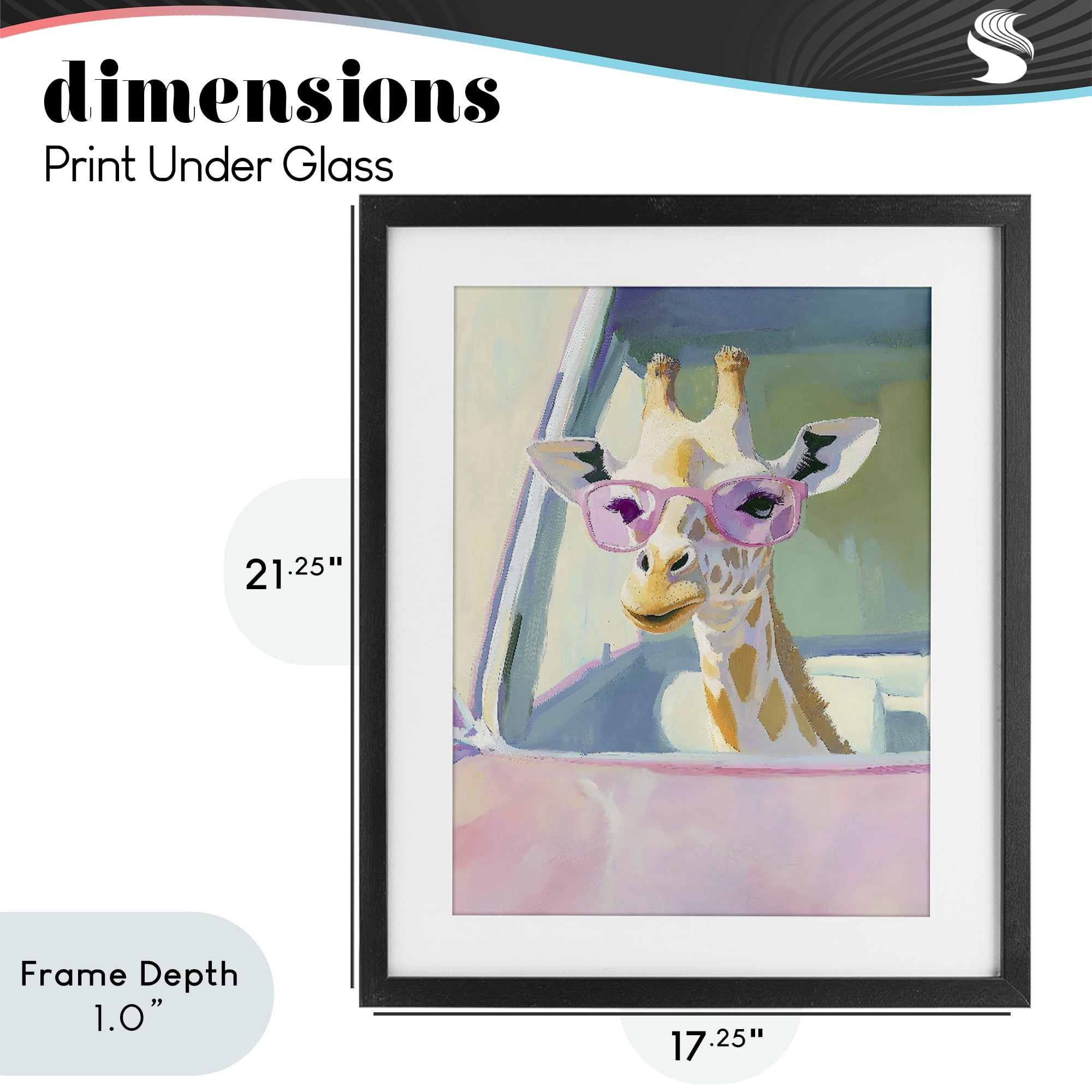 Stupell Industries Giraffe Car Ride Black Framed Print Under Glass, design by The Prints Vibe