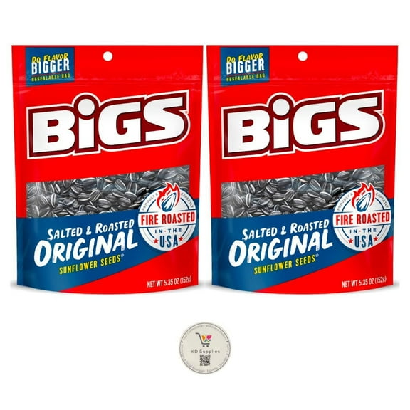 BIGS Sunflower Seeds, Keto Friendly 5.35 oz Bags Pack of 2 Original Salt